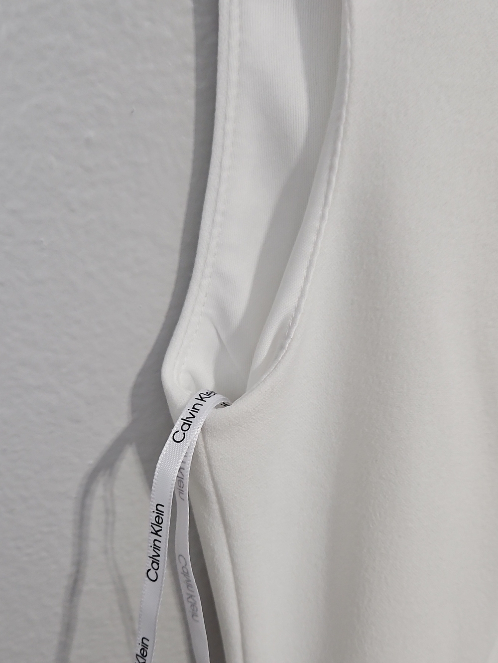 Calvin Klein White Sleeveless Midi Dress with Neck Tie - Picture 6 of 9